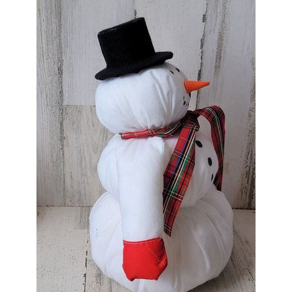 Plush snowman top hat scarf home decor xmas figure - Picture 5 of 10